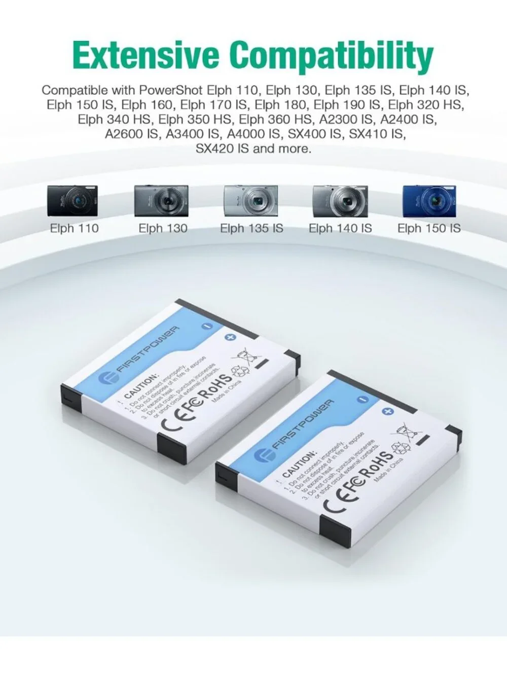 Rechargeable Battery Charger Kit for Canon PowerShot Elph 360 & More - Fast